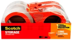 Scotch Long Lasting Storage Packaging Tape With Dispenser, 1.88 Inches X 38.2 Yards, Pack Of 4