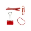 JAM Paper Desk Supply Assortment Red 1 Rubber Bands 1 Small Binder Clips 1 Staples & 1 Small Paper