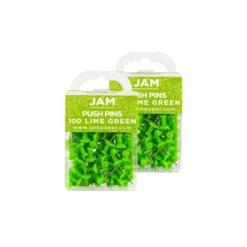 JAM Paper Colored Pushpins Lime Green Push Pins 2 Packs Of 100 522416893A -Creative Office Outlet Store GUEST 0a59b2d6 865e 46db a824 af5382cb6a3c