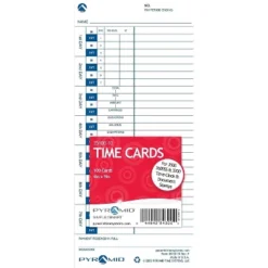 Pyramid Time Systems Pyramid Time Cards For 3000HD 3500 3550SS 3600SS 3700 Time Clocks 100/Pack -Creative Office Outlet Store GUEST 13003f36 7801 4e34 9c7c b69b3e7b1b72