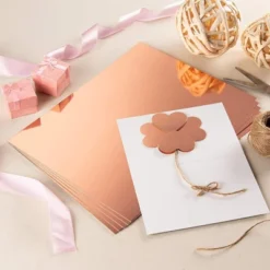 Genie Crafts 24-Sheet Rose Gold Foil Metallic Mirror Board Paper For Arts And Crafts, 8.5" X 11", 350 GSM -Creative Office Outlet Store GUEST 15ad5600 afec 4ae9 8e69 c19636202bd7