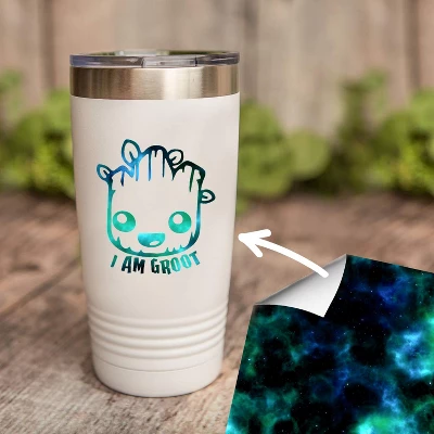 Craftopia Galaxy Space Patterned Vinyl Squares, 5 Pack, Blue Teal 1 Craftopia Galaxy Space Patterned Vinyl Squares, 5 Pack, Blue Teal