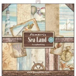 Stamperia Double-Sided Paper Pad 12"X12" 10/Pkg-Sea Land, 10 Designs/1 Each