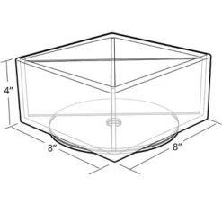 Azar Displays Deluxe Clear Square Bin Four Compartment Revolving Desk Organizer 8"W X 8"D X 4"H -Creative Office Outlet Store GUEST 223c5c50 976b 46b5 aed3 08daf41c14cc