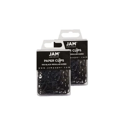 JAM Paper Colored Standard Paper Clips Small 1 Inch Black Paperclips 2183750A 1 JAM Paper Colored Standard Paper Clips Small 1 Inch Black Paperclips 2183750A