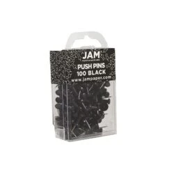 JAM Paper Colored Pushpins Black Push Pins 2 Packs Of 100 222419046A