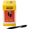 School Smart Retractable Gel Pens With Grip, Black Ink, Clear Barrel, Pack Of 48