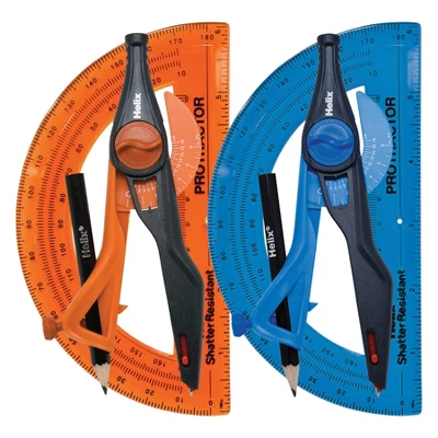 Helix Plastic Locking Compass & Protractor Set, 5 Sets 3 Helix Plastic Locking Compass & Protractor Set, 5 Sets - Image 3