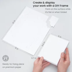 Arteza DIY Foldable 5x6.6" Canvas Frame, Acrylic - 20 Sheets