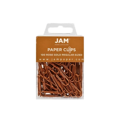 JAM Paper Colored Standard Paper Clips Small 1 Inch Rose Gold Paperclips 21832057A 1 JAM Paper Colored Standard Paper Clips Small 1 Inch Rose Gold Paperclips 21832057A