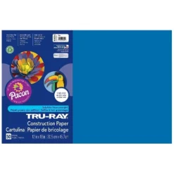 Pacon Tru-Ray 12" X 18" Construction Paper Blue 50 Sheets/Pack 5 Packs (PAC103054-5)