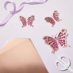 Genie Crafts 24-Sheet Rose Gold Foil Metallic Mirror Board Paper For Arts And Crafts, 8.5" X 11", 350 GSM