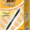 BIC Soft Feel Retractable Pen, 1.0 Mm Medium Tip, Black, Pack Of 36