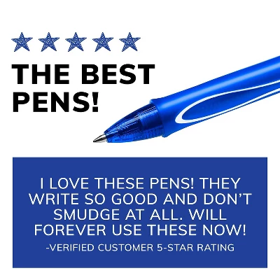 BIC Gel-ocity Quick Dry Retractable Gel Blue Ink Medium 1 Dozen RGLCG11BE 8 BIC Gel-ocity Quick Dry Retractable Gel Blue Ink Medium 1 Dozen RGLCG11BE - Image 8