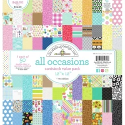 Doodlebug Cardstock Value Pack 12"X12" 50/Pkg
