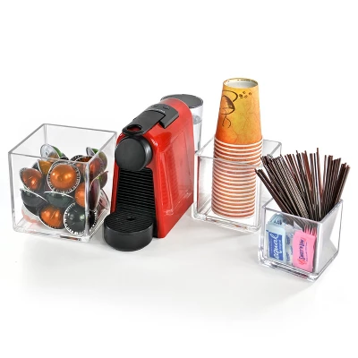 Azar Displays 4", 5", 6" Deluxe Clear Acrylic Square Cube Bin Set For Counter 3 Azar Displays 4", 5", 6" Deluxe Clear Acrylic Square Cube Bin Set For Counter - Image 3