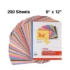 Staples Construction Paper 9" X 12" Assorted Colors 200 Sh./PK (MMK01200S) 23104