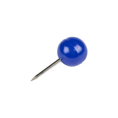 JAM PAPER Round Head Push Pins Blue 100/Pack (346RTBU) 2 JAM PAPER Round Head Push Pins Blue 100/Pack (346RTBU) - Image 2