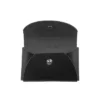 JAM Paper Italian Leather Business Card Holder Case With Round Flap Black 2233317456