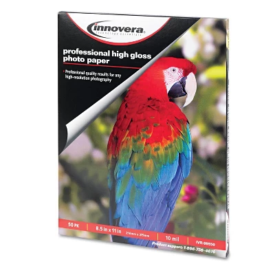 Innovera 8.5" X 11" High-Gloss Photo Paper (50 Sheets/Pack) 1 Innovera 8.5" X 11" High-Gloss Photo Paper (50 Sheets/Pack)