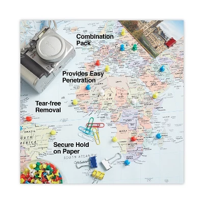 UNIVERSAL Combo Clip Pack Assorted Binder Clips/Paper Clips/Push Pins 31203 4 UNIVERSAL Combo Clip Pack Assorted Binder Clips/Paper Clips/Push Pins 31203 - Image 4