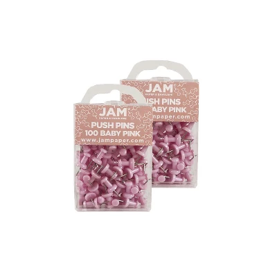JAM Paper Colored Pushpins Baby Pink Push Pins 2 Packs Of 100 (222419048A) 3 JAM Paper Colored Pushpins Baby Pink Push Pins 2 Packs Of 100 (222419048A) - Image 3