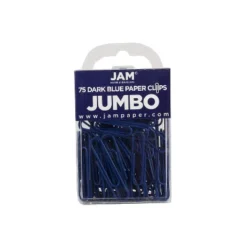 JAM Paper Jumbo Smooth Paper Clip Dark Blue 3/Pack 42186869B