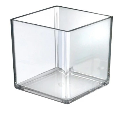Azar Displays 7" Deluxe Clear Acrylic Square Cube Bin For Counter, 2-Pack 2 Azar Displays 7" Deluxe Clear Acrylic Square Cube Bin For Counter, 2-Pack - Image 2