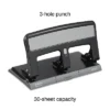 MyOfficeInnovations One-Touch 26614 Heavy-Duty 3-Hole Punch 30-Sheet Capacity Black 884279