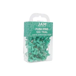 JAM Paper Colored Pushpins Teal Push Pins 2 Packs Of 100 22432067A