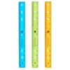Charles Leonard Plastic Ruler, 12", Translucent, Assorted Colors, Pack Of 48