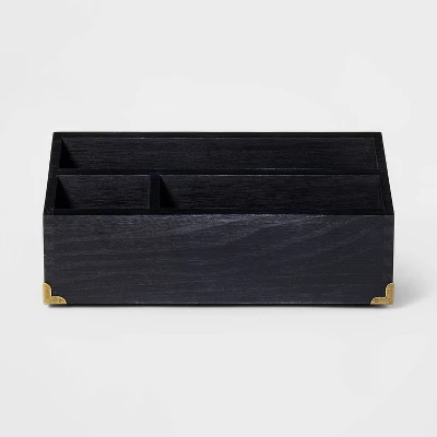 Wood Desktop Storage Unit Black - Threshold™ 2 Wood Desktop Storage Unit Black - Threshold™ - Image 2