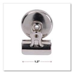 Universal Bulldog Magnetic Clips Metal 7/16" Capacity 1 1/4" Wide Nickel-Plated 18/PK 31260