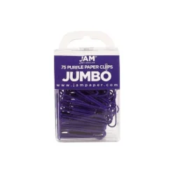 JAM Paper Colored Jumbo Paper Clips Large 2 Inch Purple Paperclips 42186879B