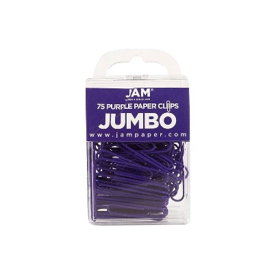 JAM Paper Colored Jumbo Paper Clips Large 2 Inch Purple Paperclips 42186879B 1 JAM Paper Colored Jumbo Paper Clips Large 2 Inch Purple Paperclips 42186879B