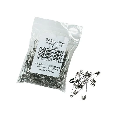 Charles Leonard Safety Pins Nickel-Plated Steel 1 1/2" Length 144/Pack 83150 1 Charles Leonard Safety Pins Nickel-Plated Steel 1 1/2" Length 144/Pack 83150