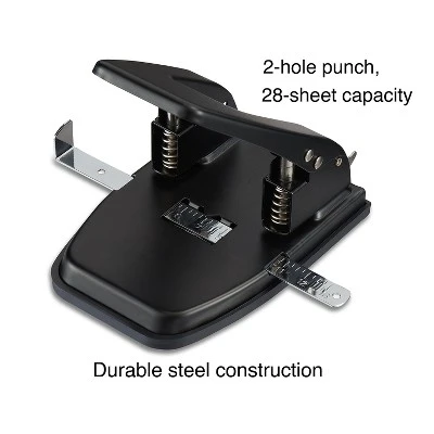 Staples 2-Hole Punch 28 Sheet Capacity Black (26637-CC) 799825 1 Staples 2-Hole Punch 28 Sheet Capacity Black (26637-CC) 799825