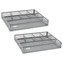 Mind Reader 2pc Mesh Deep Desk Drawer Organizer Silver -Creative Office Outlet Store GUEST 692c00c1 384c 4916 924e 6f9f0c01bcbf