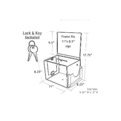 Azar Extra Large Suggestion Box With Pocket Lock And Keys On Pedestal Clear 206300 -Creative Office Outlet Store GUEST 7142ae3a 4cde 4873 b8ac ab53e91fe15e