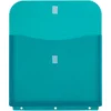 JAM Paper 12pk Plastic 3 Hole Punch Binder Envelopes With Hook & Loop Closure - Letter Booklet - Teal