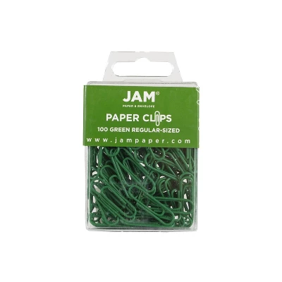 JAM Paper Colored Standard Paper Clips Small 1 Inch Green Paperclips 2183752A 1 JAM Paper Colored Standard Paper Clips Small 1 Inch Green Paperclips 2183752A