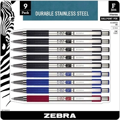 Zebra Ballpoint Pen Retractable Refillable 0.7mm 9/PK Black Ink 11169 1 Zebra Ballpoint Pen Retractable Refillable 0.7mm 9/PK Black Ink 11169