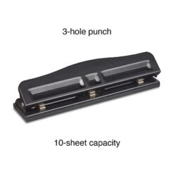 MyOfficeInnovations Adjustable Punch 10 Sheet Capacity Black (24539-CC/10574) 799809