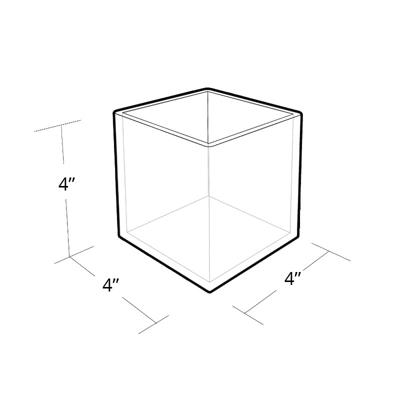 Azar Displays 4", 5", 6" Deluxe Clear Acrylic Square Cube Bin Set For Counter 4 Azar Displays 4", 5", 6" Deluxe Clear Acrylic Square Cube Bin Set For Counter - Image 4