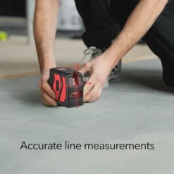 Dartwood Self-Leveling Laser Level Tool With Horizontal And Vertical Cross Lines And Rechargeable Battery (3 Pack, Red)