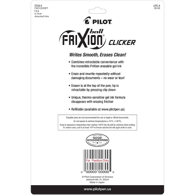 FriXion 12ct Pens Clicker 0.7mm Assorted Colors 1 FriXion 12ct Pens Clicker 0.7mm Assorted Colors