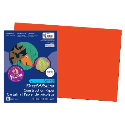 Pacon SunWorks 12" X 18" Construction Paper Orange 50 Sheets/Pack 5 Packs (PAC6607-5) 1 Pacon SunWorks 12" X 18" Construction Paper Orange 50 Sheets/Pack 5 Packs (PAC6607-5)