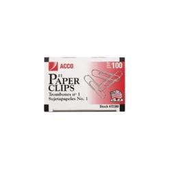 ACCO Economy #1 Paper Clips Silver 100/Box 10 Boxes/Pack (A7072380) 126474