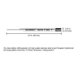 Schmidt Ink Schmidt P900 Ballpoint TC Ball Parker Style Refill Fits Parker Ballpoint Pens Fine Blue -Creative Office Outlet Store GUEST 95bcf354 22c9 41db 8aeb 4dcaf95610d2