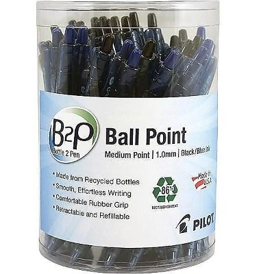 Pilot B2P Bottle-2-Pen Recycled Retractable Ball Point Pen Black/Blue 1 Mm 36/Pack 57050 1 Pilot B2P Bottle-2-Pen Recycled Retractable Ball Point Pen Black/Blue 1 Mm 36/Pack 57050